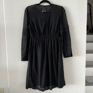 Black Knit Floral Dress - Anna Sui